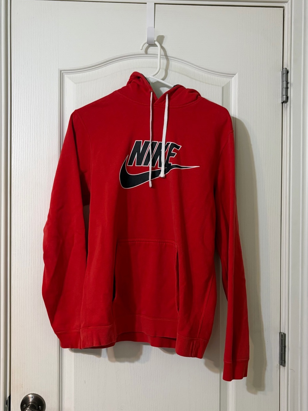 Nike Red Men's Pullover Hoodie with Black Logo